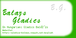 balazs gladics business card